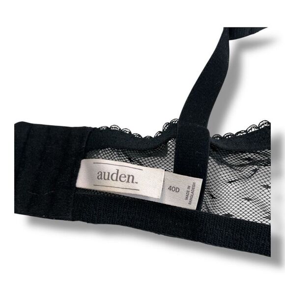 Auden Lace Black Underwire Lightly Lined Bra Size 40D - Picture 4 of 6